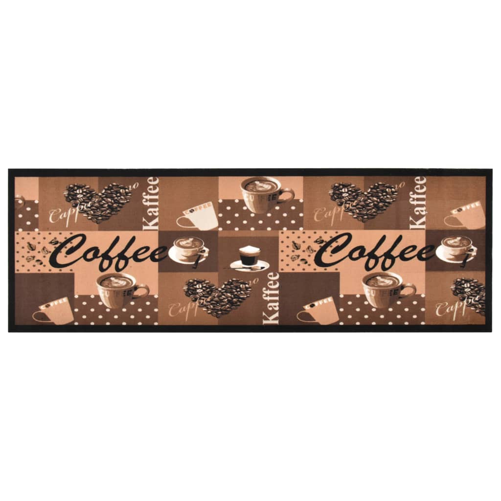 Küchenteppich Waschbar Kaffee Braun 60x180 Cm
