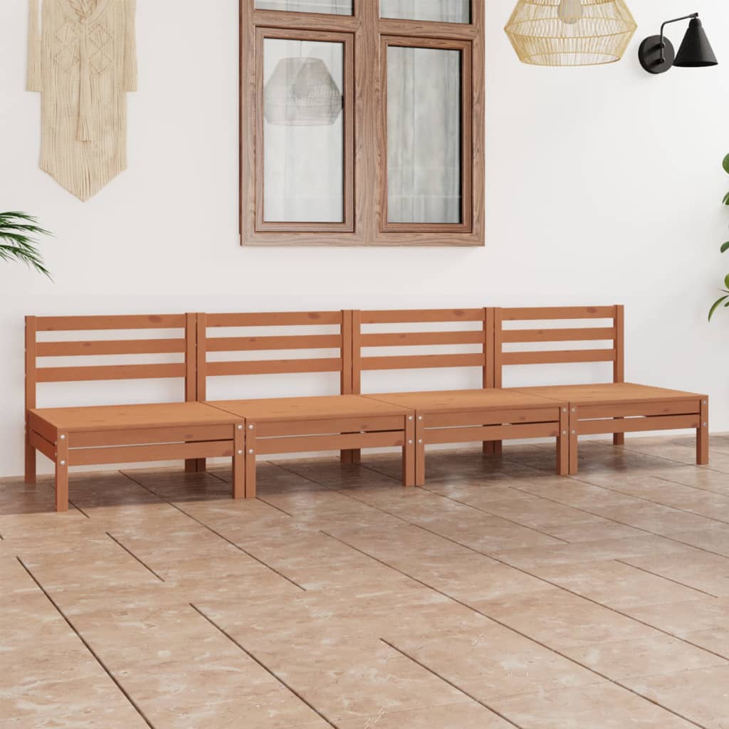 4-tlg. Garten-lounge-set Honigbraun Massivholz Kiefer