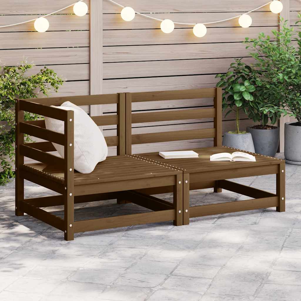 2-tlg. Garten-lounge-set Honigbraun Massivholz Kiefer