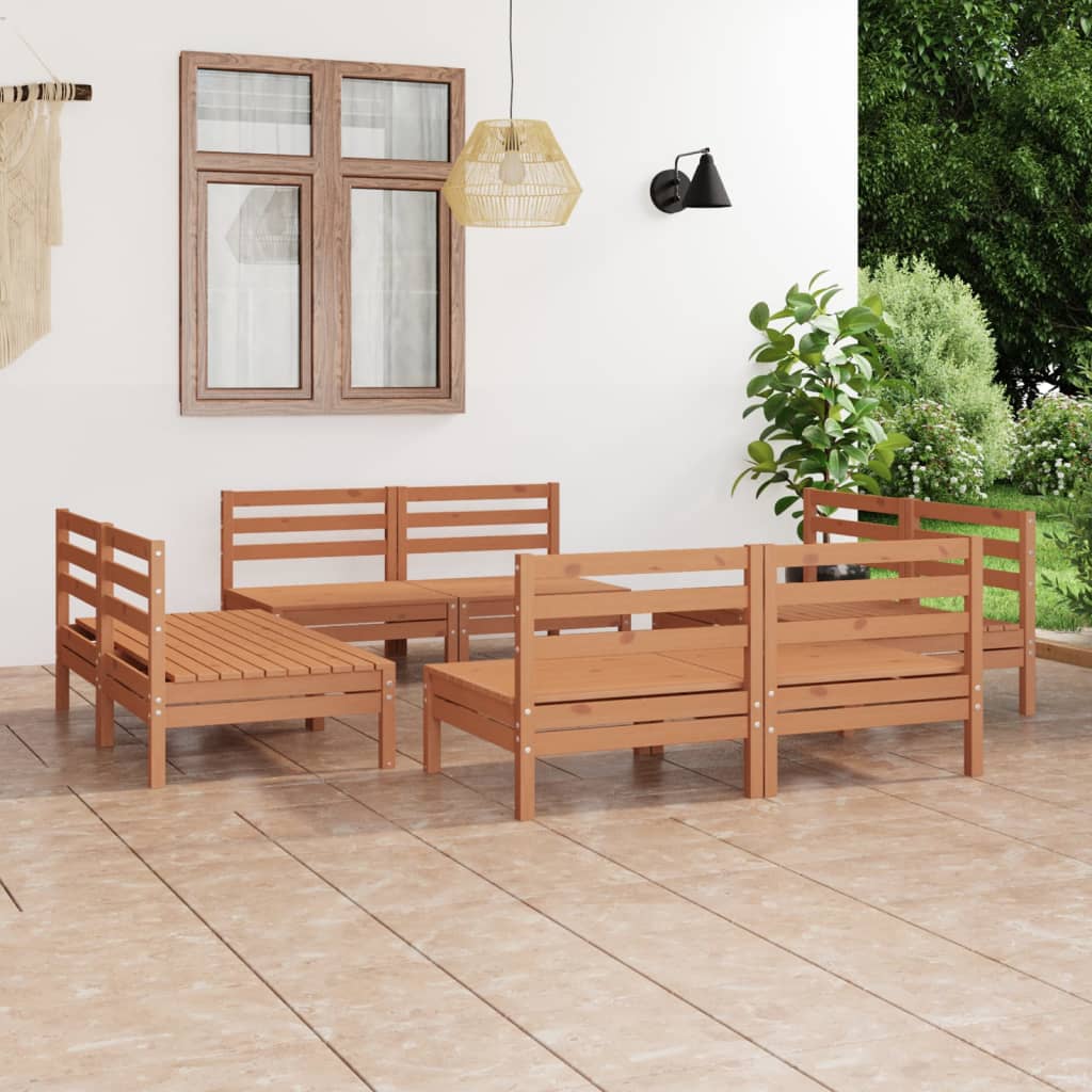8-tlg. Garten-lounge-set Honigbraun Massivholz Kiefer
