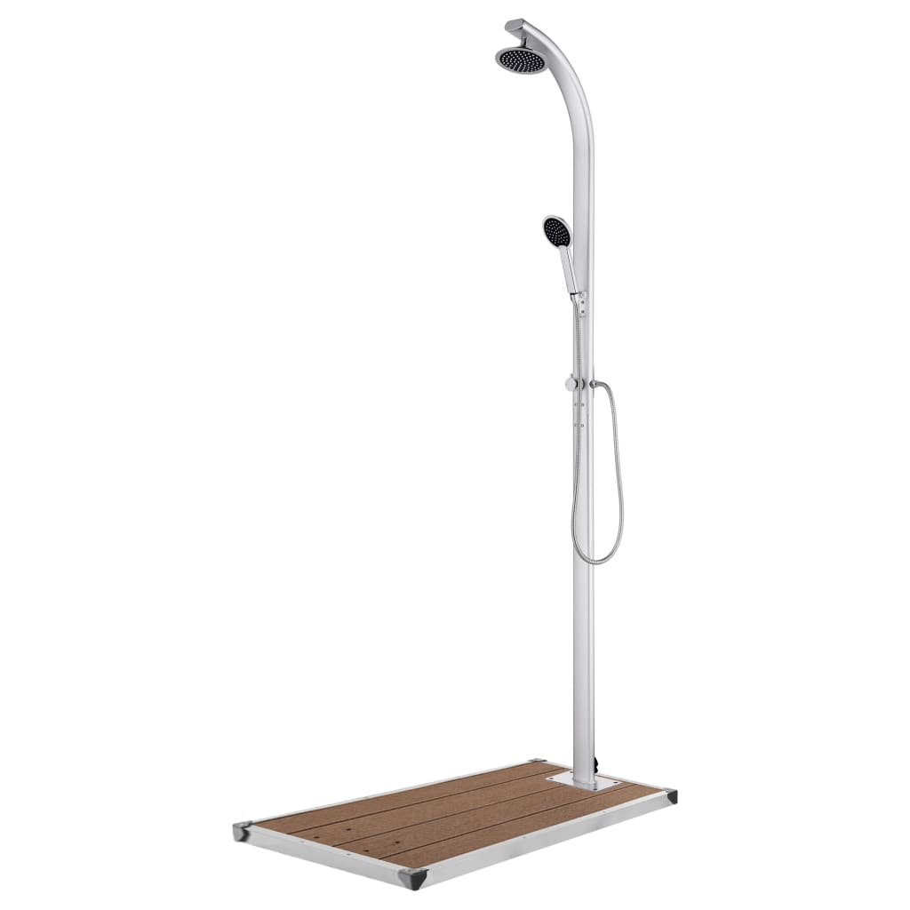 Gartendusche Mit Brauner Bodenplatte 220 Cm Aluminium