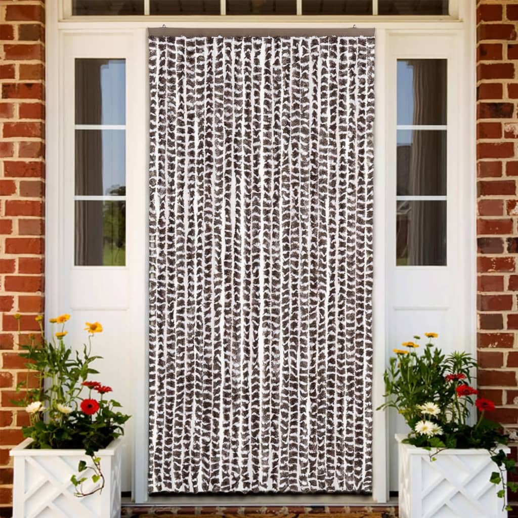 Insektenschutz-vorhang Braun Und Weiß 100x220 Cm Chenille