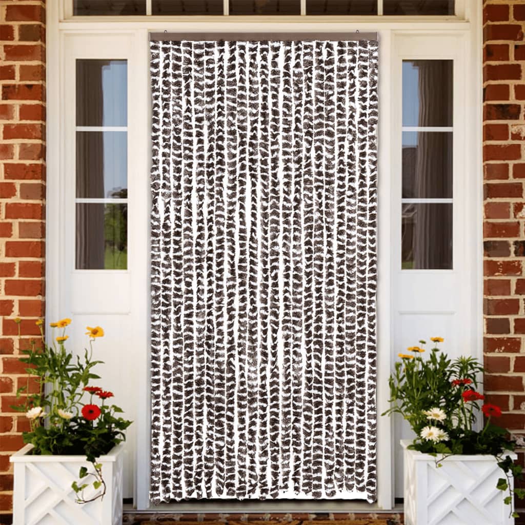 Insektenschutz-vorhang Braun Und Weiß 90x220 Cm Chenille