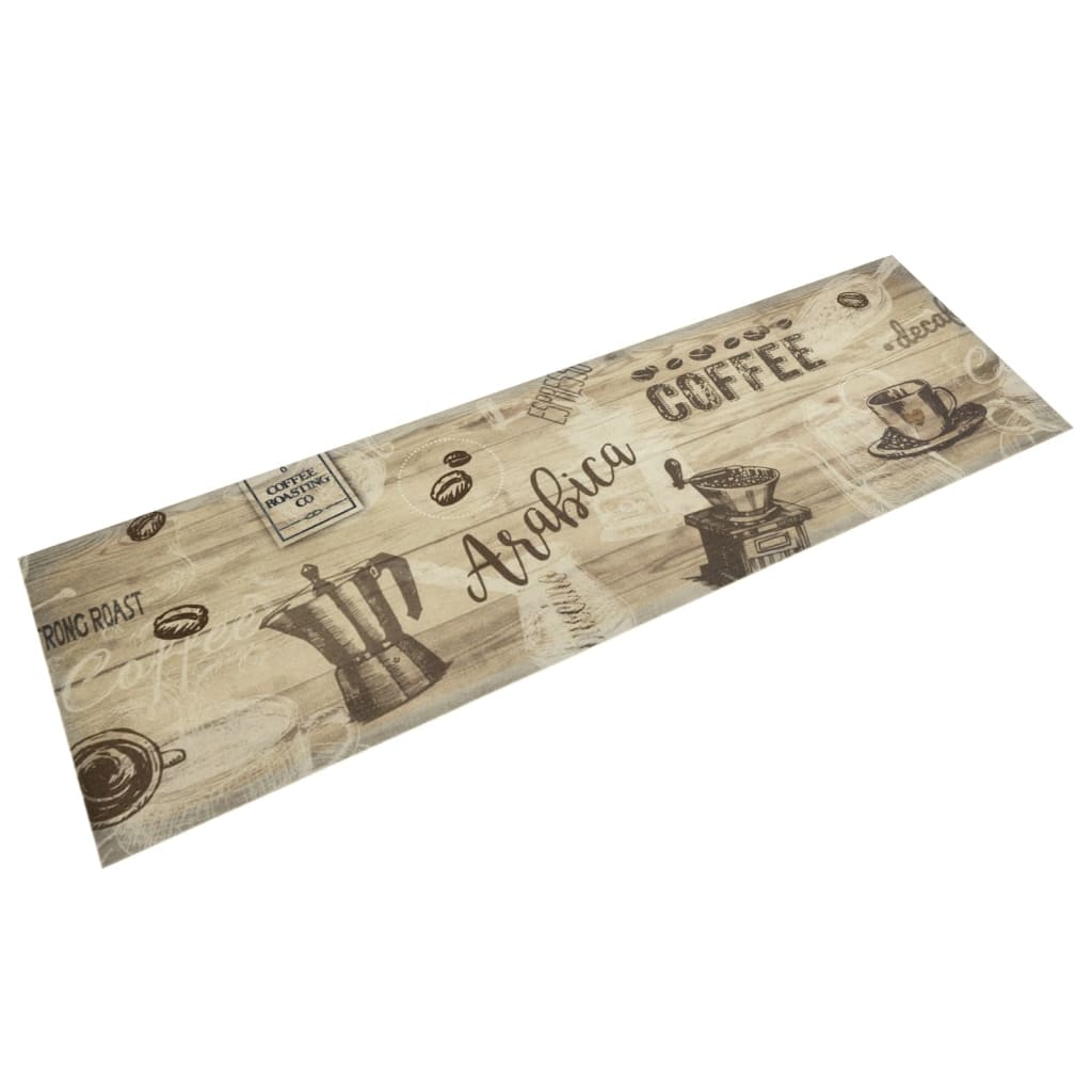 Küchenteppich Waschbar Kaffee Braun 45x150 Cm Samt