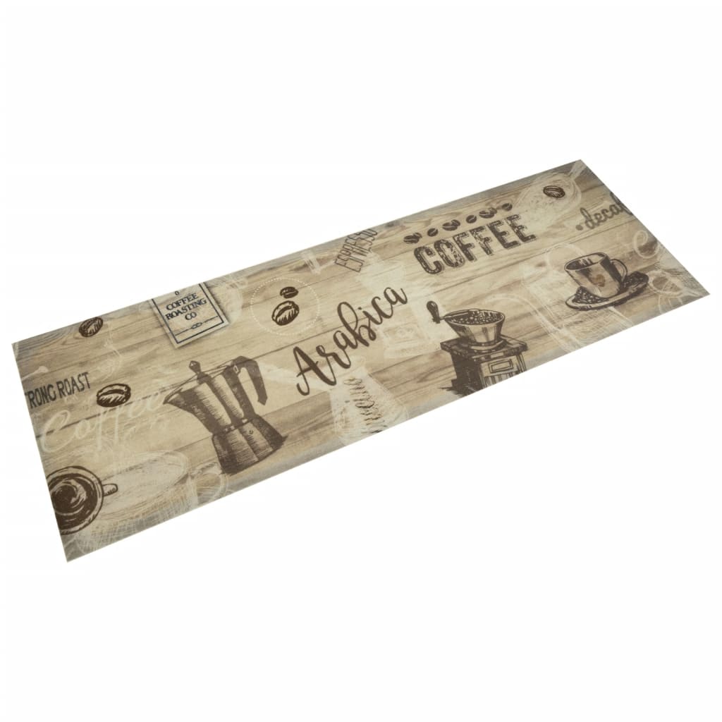 Küchenteppich Waschbar Kaffee Braun 60x180 Cm Samt