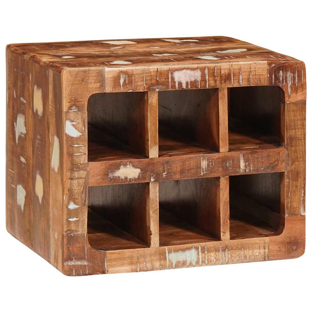 Weinregal Braun 44 X 30 X 35 Cm Massives Upgecyceltes Holz