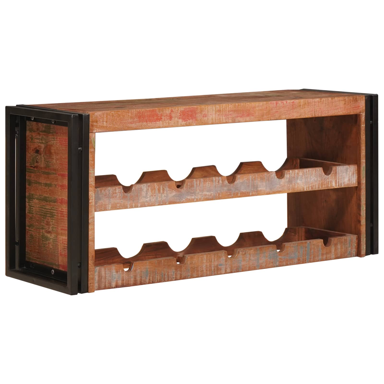 Weinregal Braun 100 X 45 X 33 Cm Massives Altholz