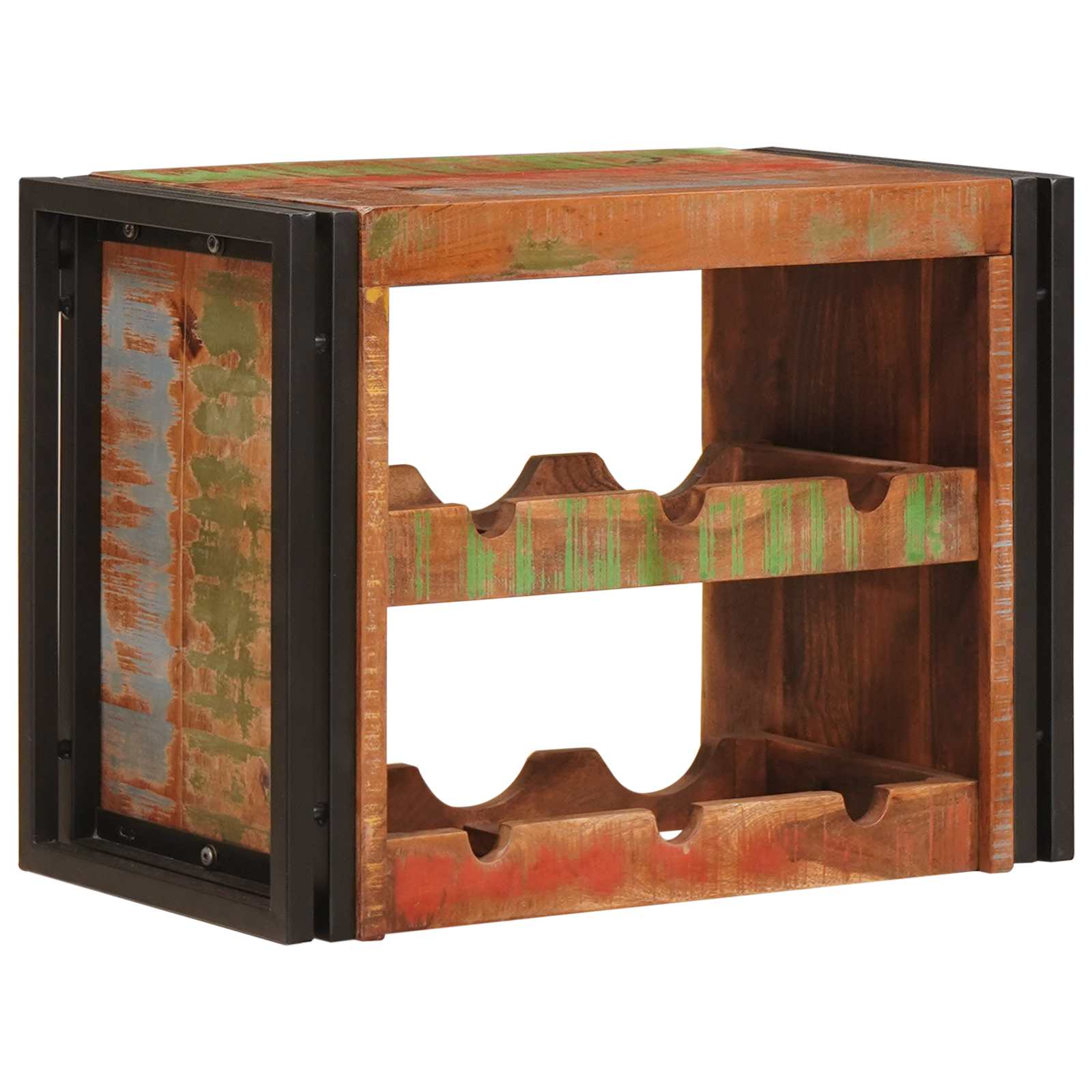 Weinregal Braun 60 X 45 X 33 Cm Massives Altholz