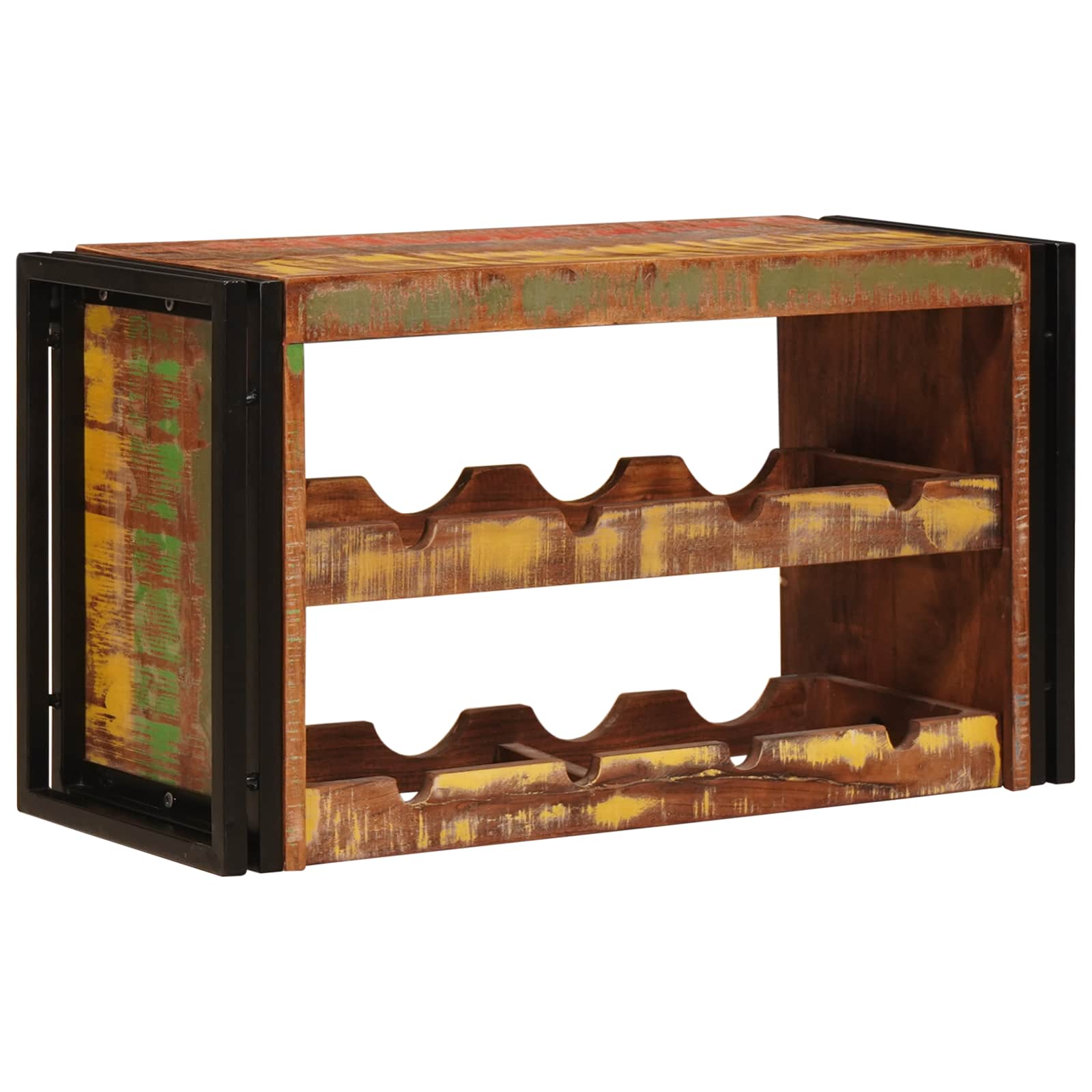 Weinregal Braun 80 X 45 X 33 Cm Massives Altholz