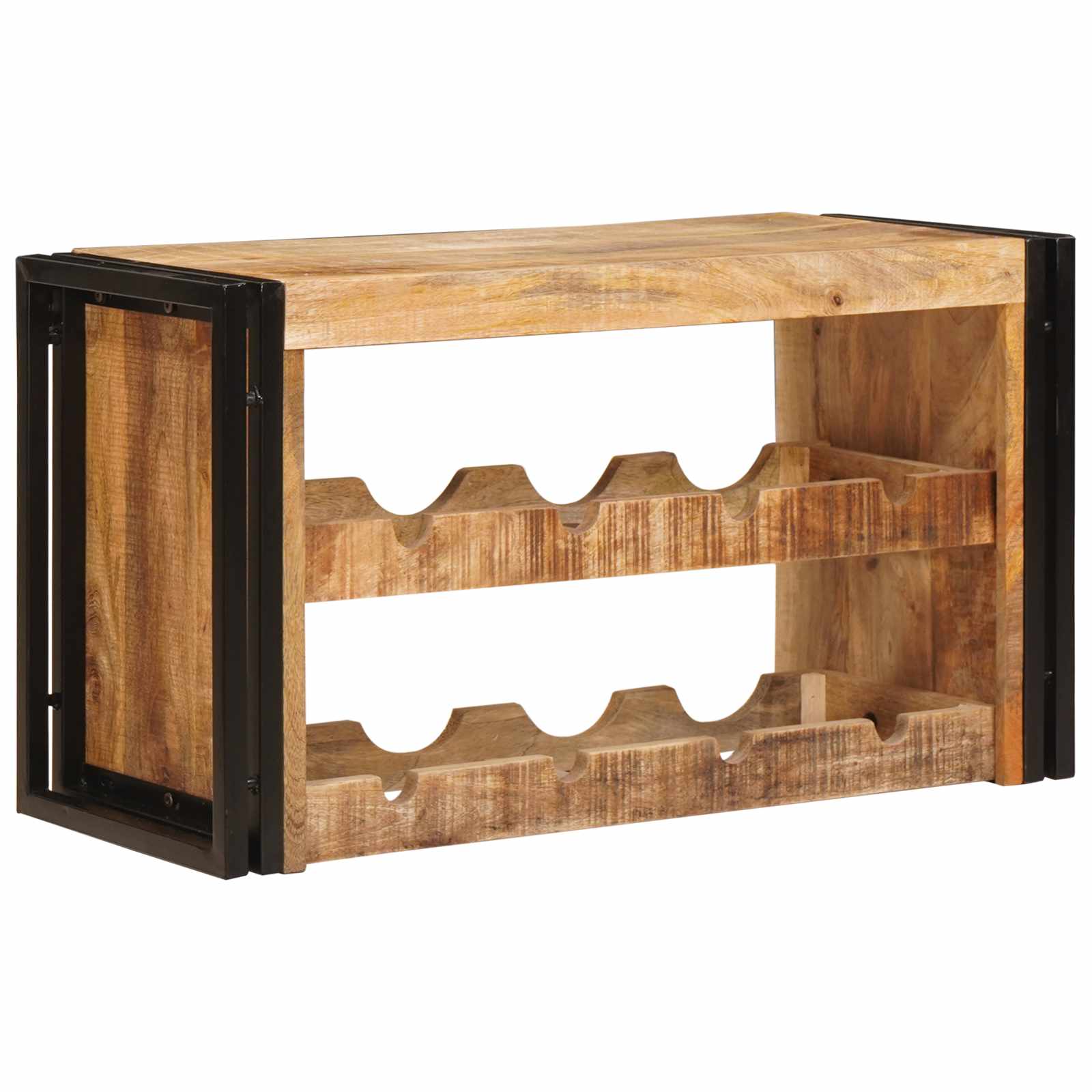 Weinregal Braun 80 X 45 X 33 Cm Massives Grobes Mangoholz