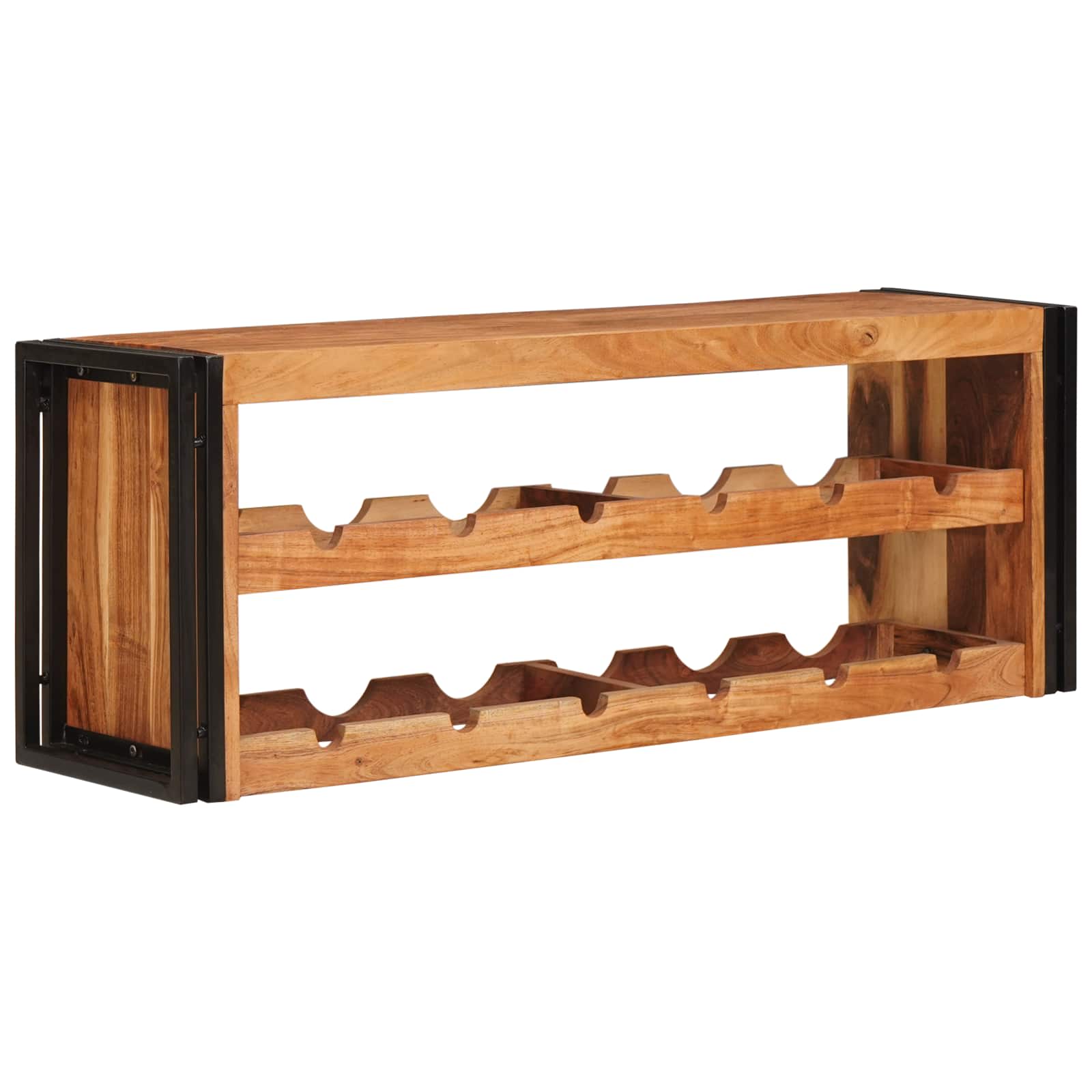 Weinregal Braun 120 X 45 X 33 Cm Massivholz Akazie