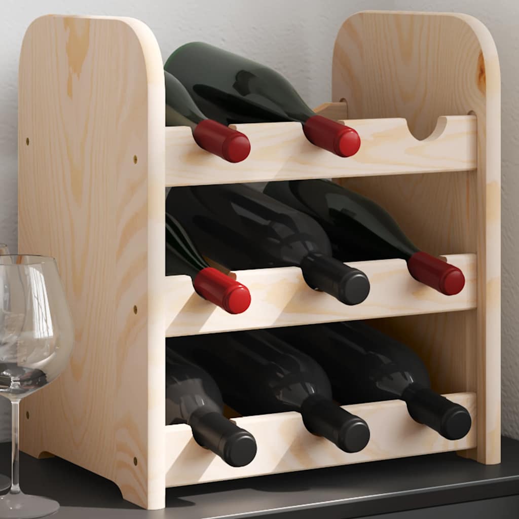 Weinregal 33x25x37 Cm Massivholz Kiefer