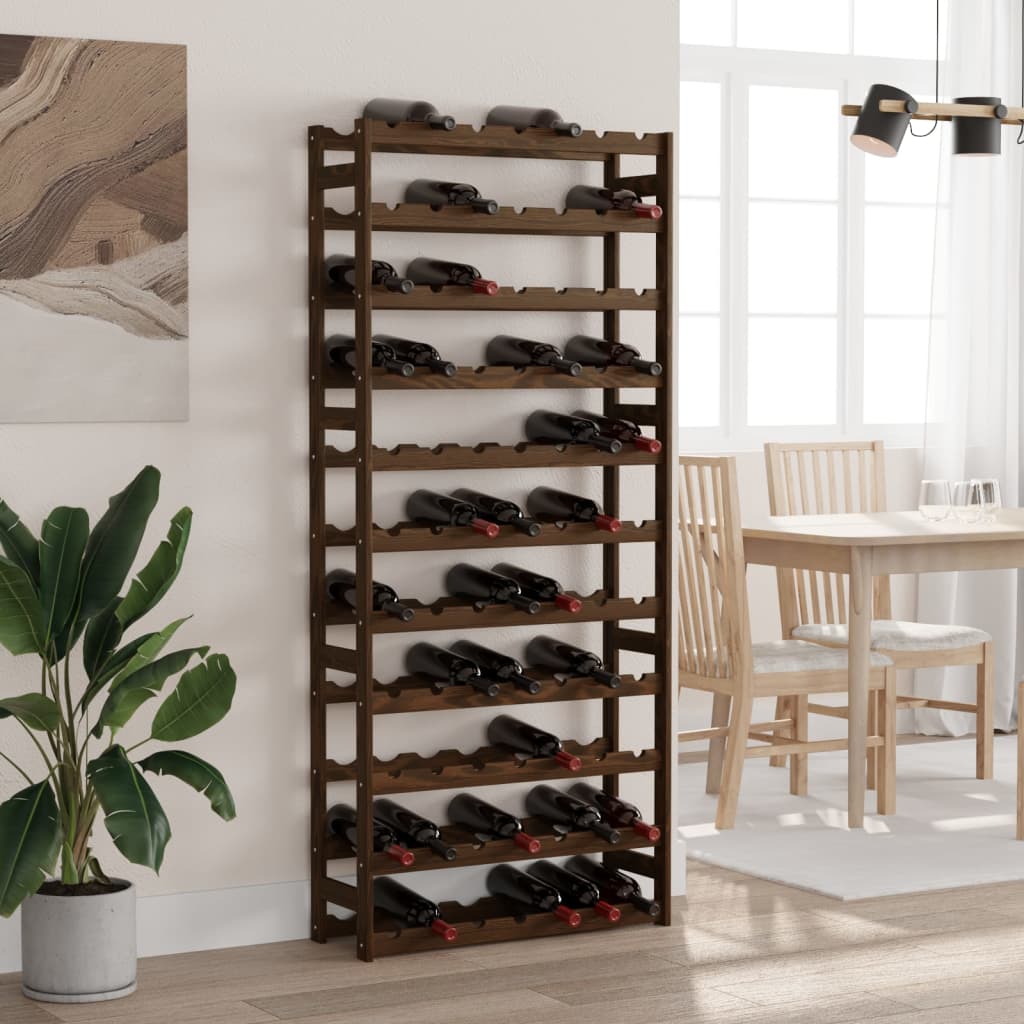 Weinregal Für 77 Flaschen Braun Massivholz Kiefer