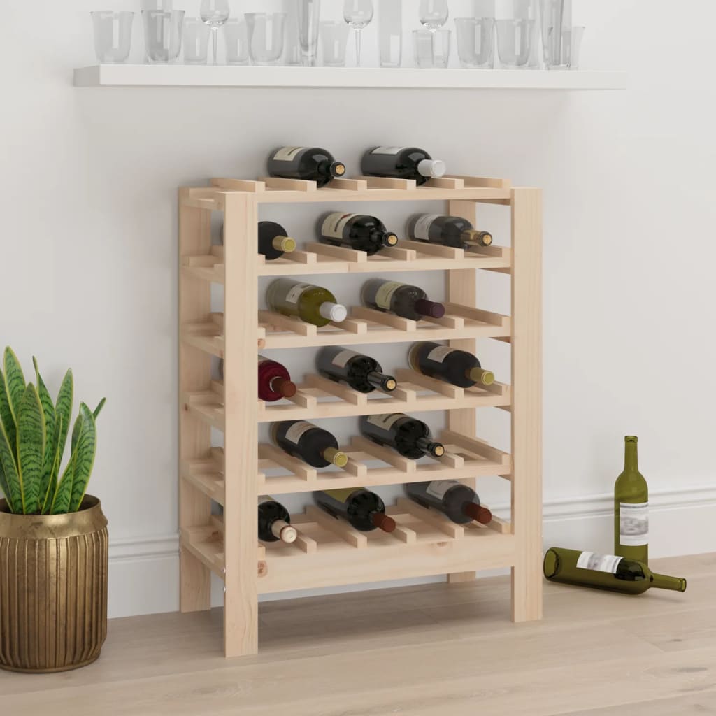 Weinregal 61,5x30x82 Cm Massivholz Kiefer