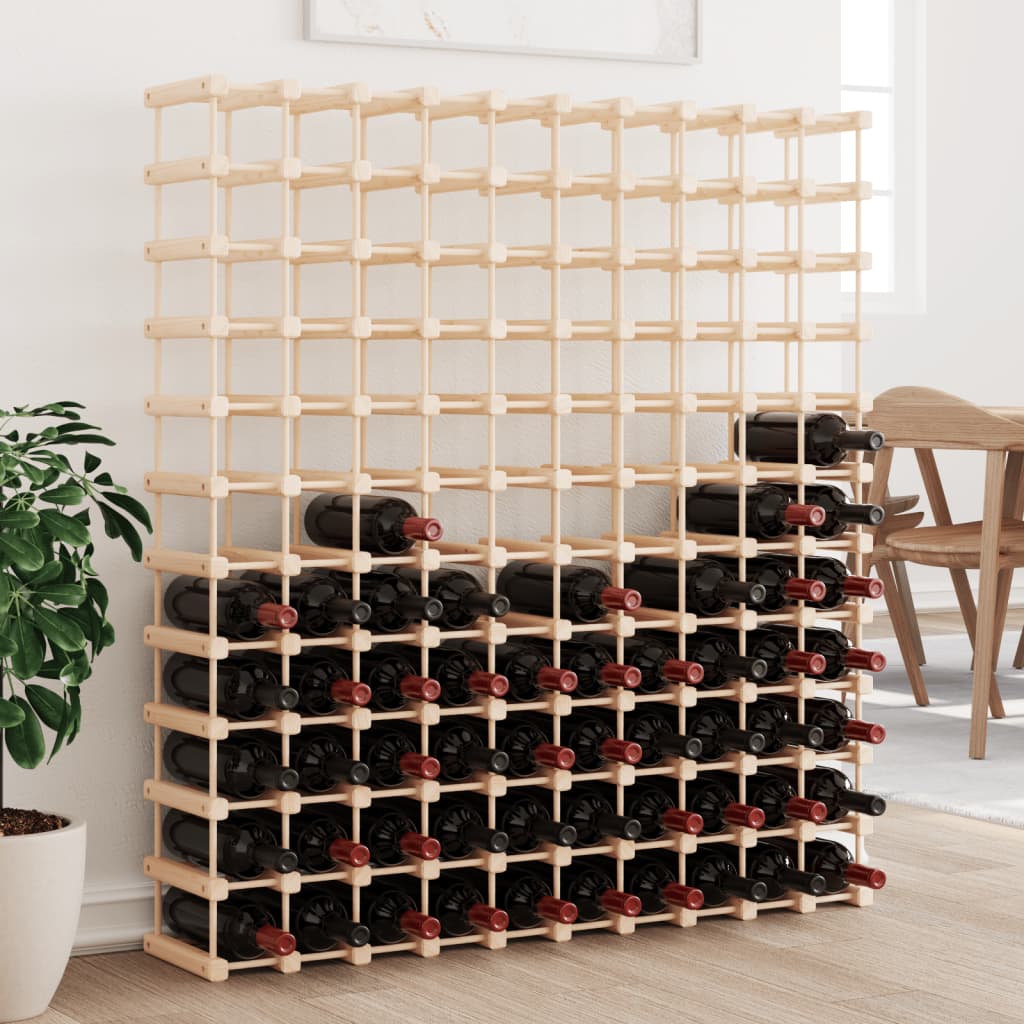 Weinregal Für 120 Flaschen 112,5x23x123,5 Cm Massivholz Kiefer
