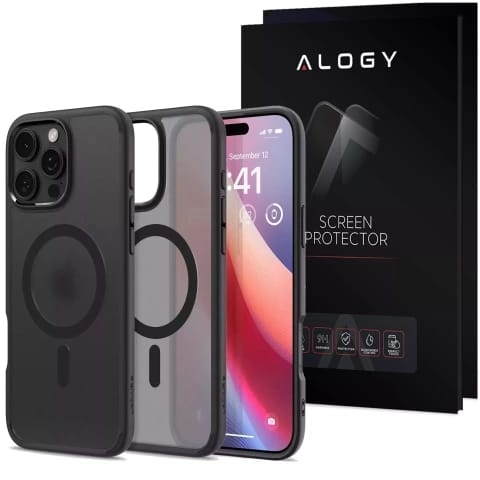 Spigen Ultra Hybrid Mag Magsafe Hülle + Glas Für Apple Iphone 16 Pro Max Frost Schwarz