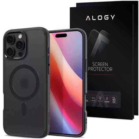 Spigen Ultra Hybrid Mag Magsafe Hülle + Glas Für Apple Iphone 16 Pro Frost Schwarz