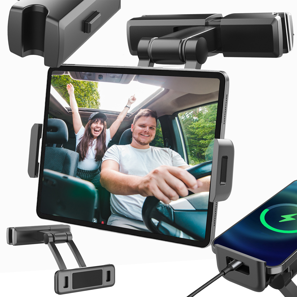 Heckermann Pb-48 Auto-kopfstützenhalterung Für Handy Oder Tablet