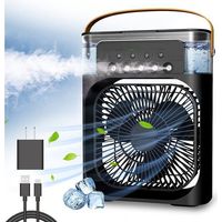 Tragbarer Klimaventilator – Ff – 3 Geschwindigkeitsstufen – 7 Led-farben – Usb Typ-c