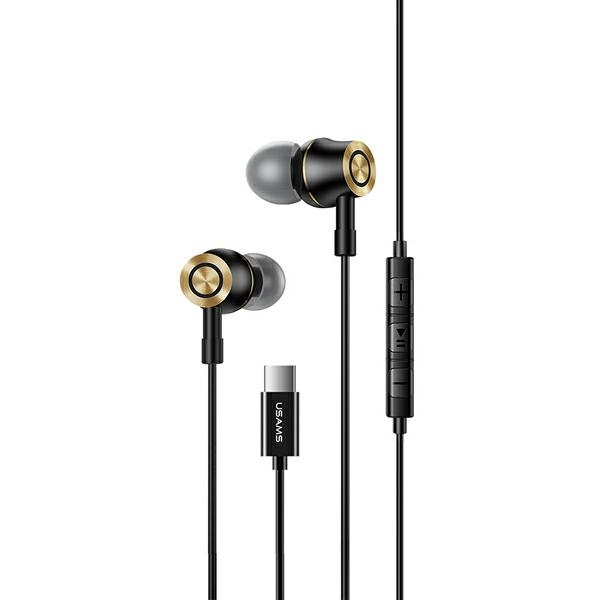Usams Stereo-kopfhörer Ep-43 Metall Usb-c Schwarz/schwarz Hsep4301