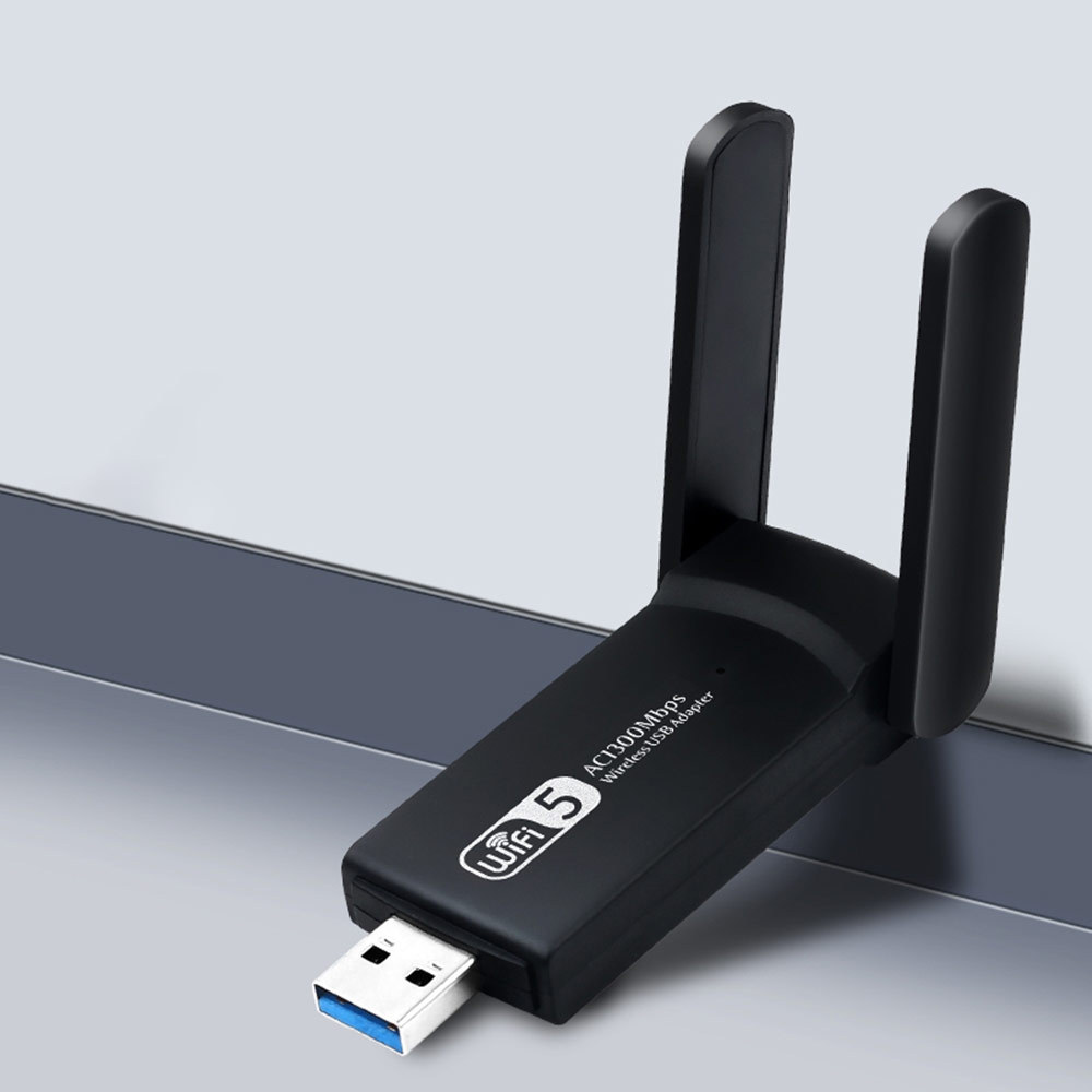 Usb 3.0 Wlan-adapter (1300 Mbit/s) Mit Zwei 5-dbi-antennen Für Pcs, Desktop-pcs Und 5g/2,4g-laptops. Kompatibel Mit Windows 10/8/8.1/7/vista/xp, Macos Und Linux.