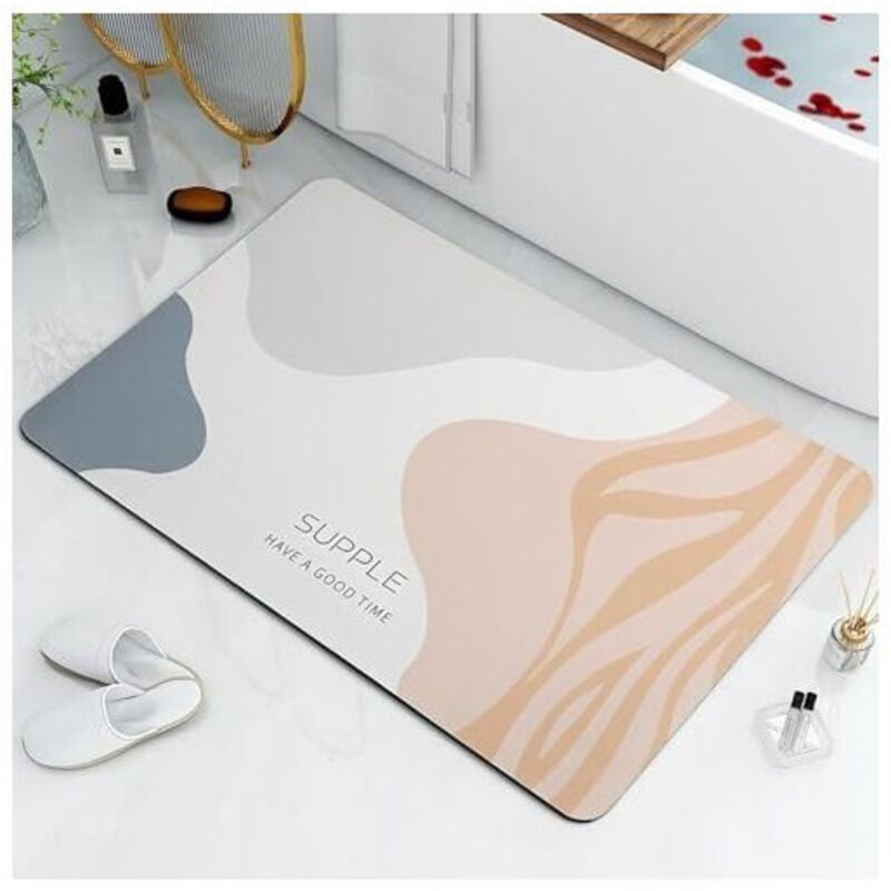 Rutschfeste Badematte 40 X 60 Cm Aus Diatomit, Schnelltrocknend Und Extrem Saugfähig – Duschvorhangmatte