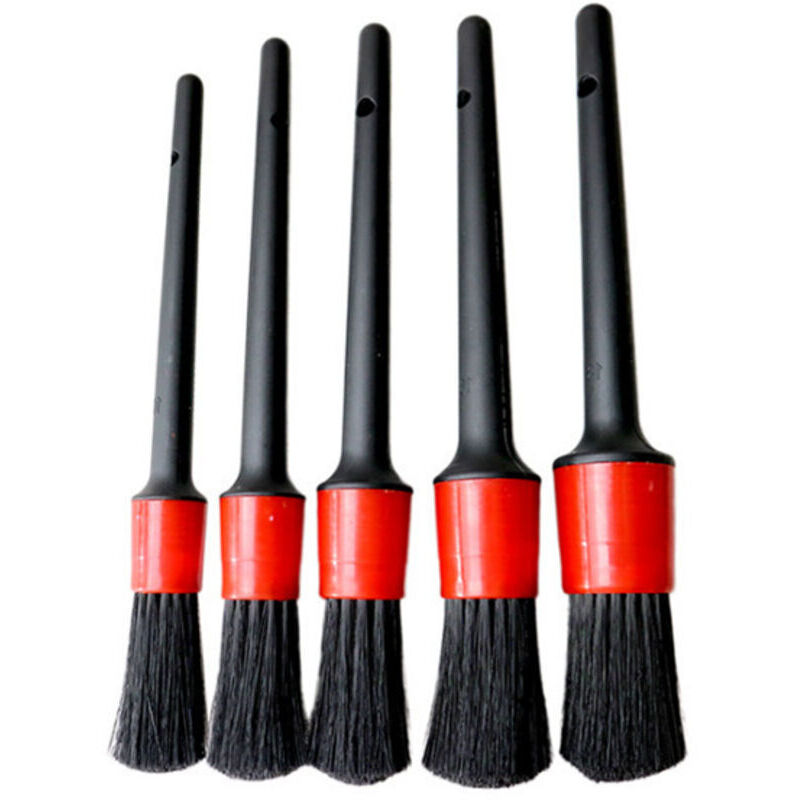 Auto-detailbürsten-set – 5 Größen, Kunststoffgriff, Ideal Für Dichtungen, Kühlergrill Und Fahrzeuginnenräume