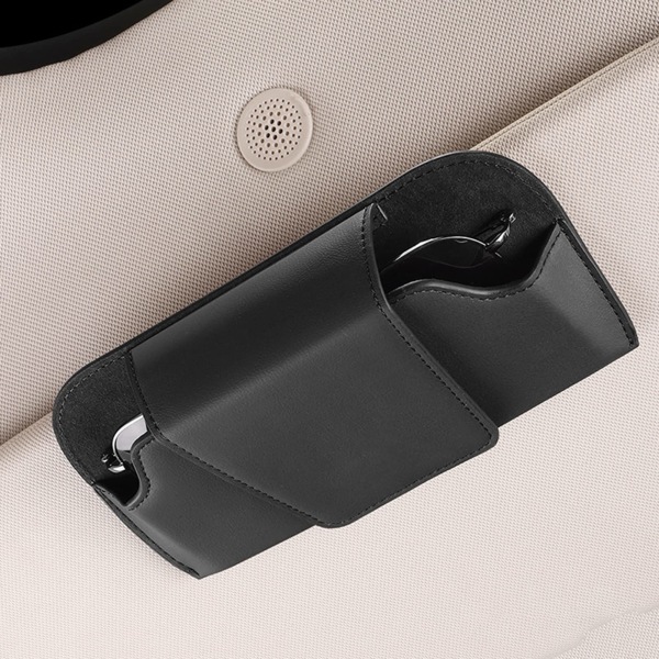Sonnenbrillenhalter Fürs Auto – Aufbewahrung Für Autobrillen Mit Sonnenbrillenclip Und Dekoration, Schwarz
