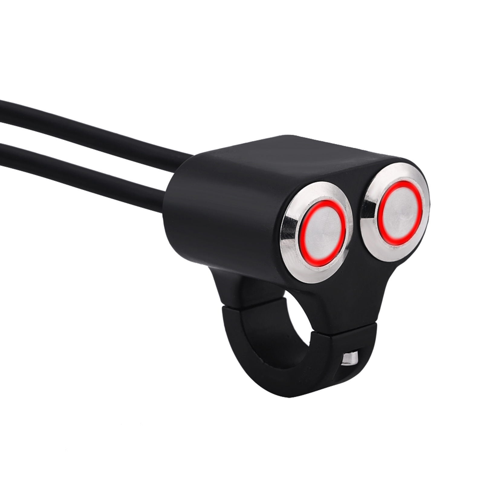 7/8 Zoll (22 Mm) Motorrad-lenkerschalter Mit Led-anzeige, Typ D – Schwarzes Aluminium