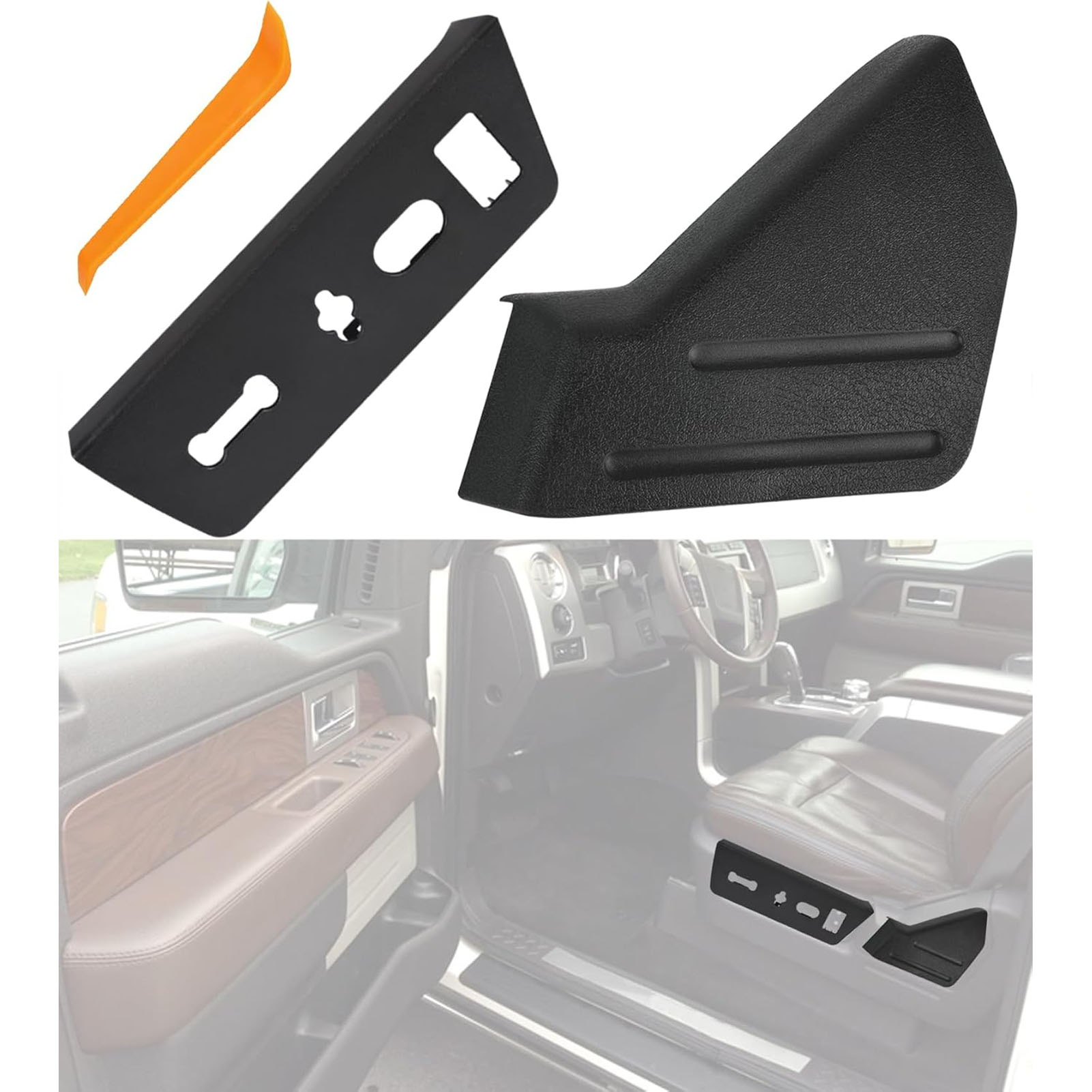 Sitzverkleidung Und Fensterheberblende, Abs, Schwarz, Links, 9l3z-1661693-ca & 9l3z-14a706-na