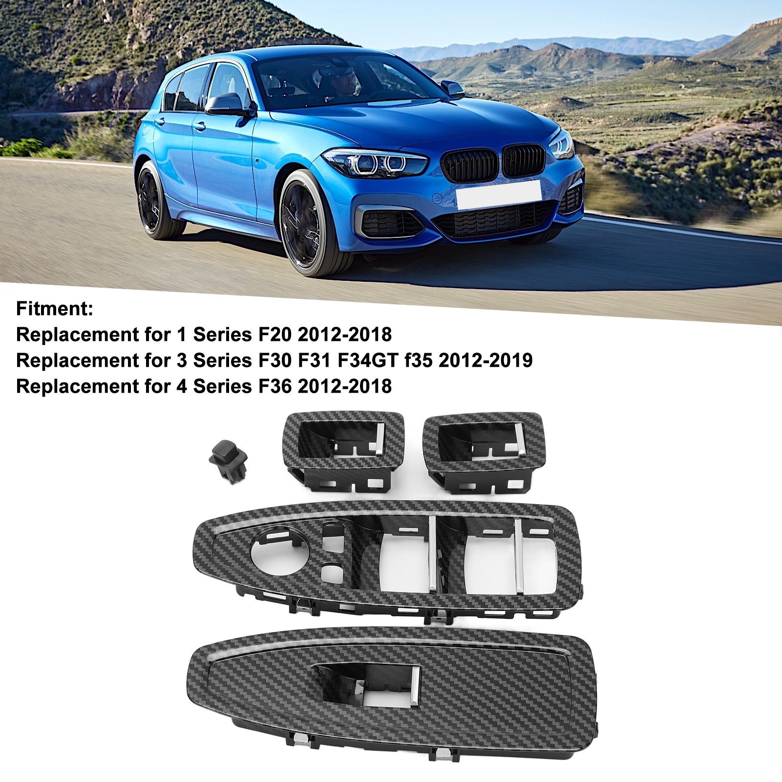 Schalterblende Aus Carbonfaser-abs Als Ersatz Für Bmw 1er, 3er Und 4er F20, F30, F31 (2012–2019)