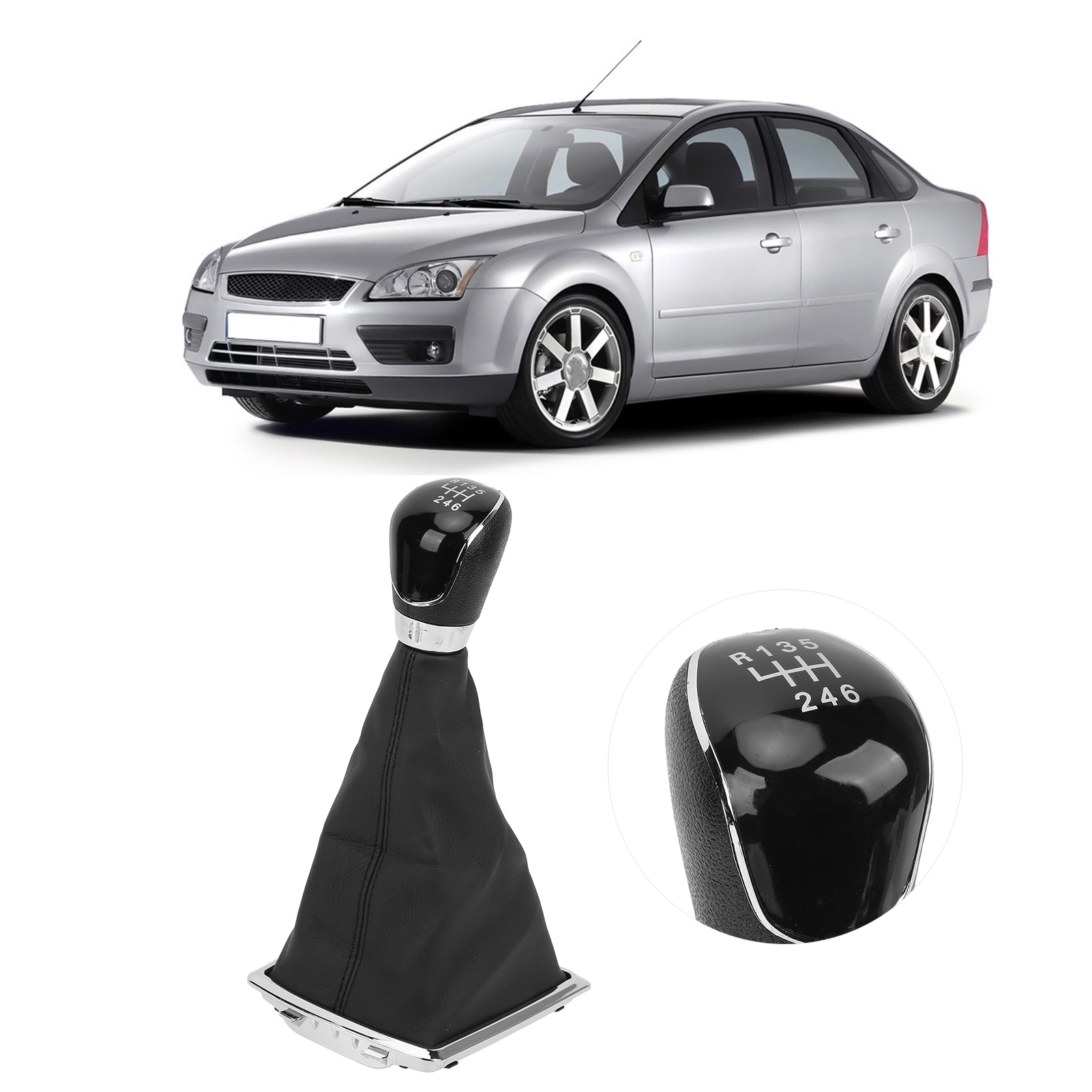Schalthebelabdeckung Für Ford Focus 2009–2012 – Abs/pu-leder – Schwarz