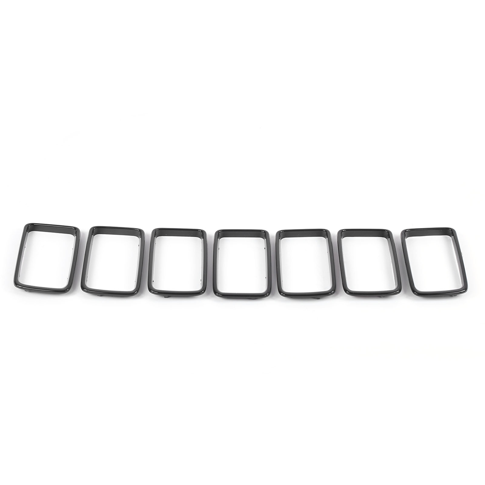 Set Mit 7 Zierleisten Aus Glänzend Schwarzem Abs Für Den Frontgrill Des Grand Cherokee (2014–2016) – Dekorativer Schutzeinsatz