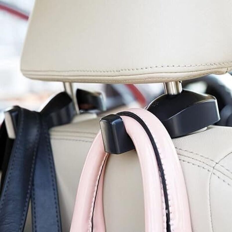 Universeller Kopfstützenhaken Fürs Auto – 2er-set Aus Schwarzem Stoff, Ideal Für Taschen, Geldbörsen Und Einkaufstüten