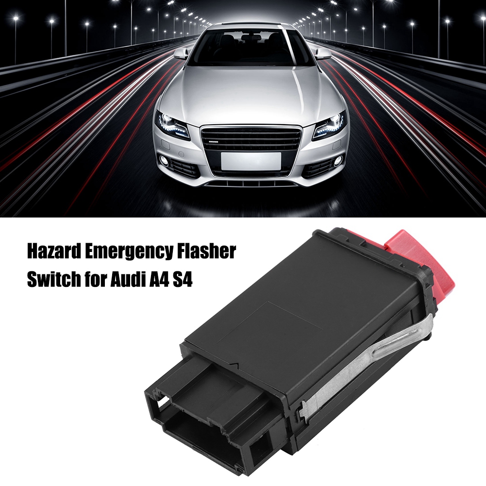 Warnblinkschalter Für Audi A4 S4 - Oe 8d0941509h - Schwarzer Abs-schalter