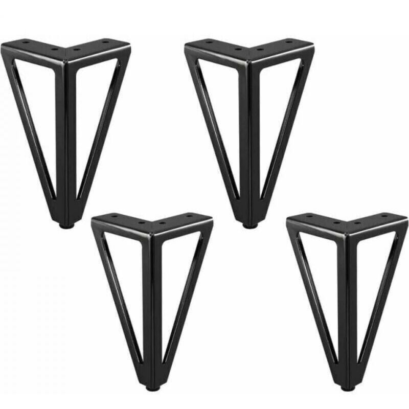 Schwarze Metall-möbelbeine – 4er-set, 15 Cm Höhe, Für Badezimmerschränke, Fernseher Und Couchtische.