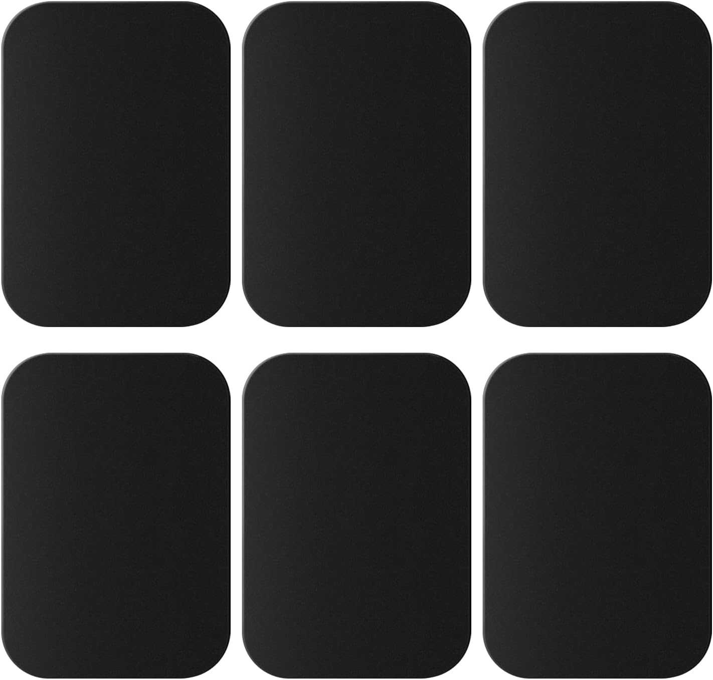 Metallplatten, 6er-set Selbstklebende Metallplatten Für Magnetische Autohandyhalterungen, Dünne Metallplatten Mit Klebstoff Für Autohandymagnete, 6 Schwarze Rechtecke