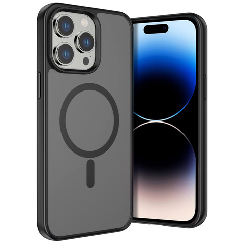 Iphone 14 Pro Mag Safe Matt Case Cover Alogy Ring Armored Phone Case Black