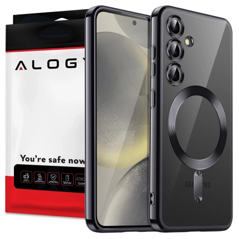Samsung Galaxy S25 Plus Alogy Luxeshield™️ Glamour Luxus-ringhülle Mit Kameraabdeckung, Schwarz
