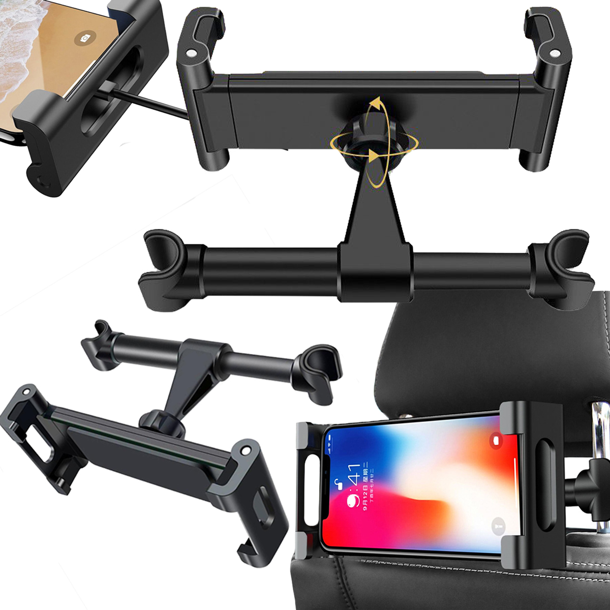 Heckermann 21a002 Auto-kopfstützenhalterung Für Handy Oder Tablet