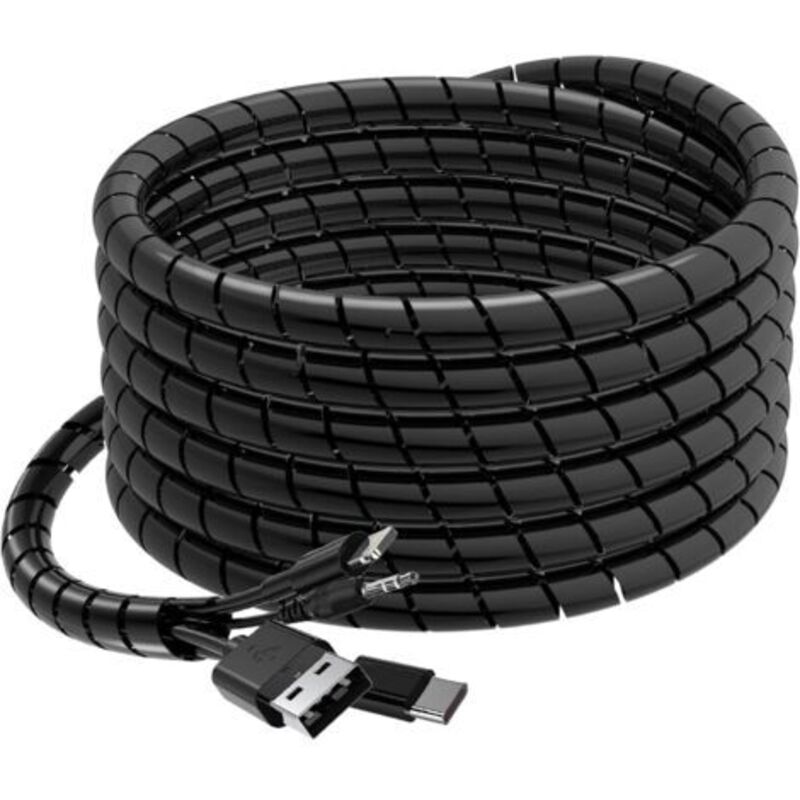 Spiralkabelschutzschlauch – 6 M, Durchmesser 12–24 Mm, Schwarz, Flexibel Und Wiederverwendbar, Ideal Für Büro, Pc, Fernseher, Usb Und Audio