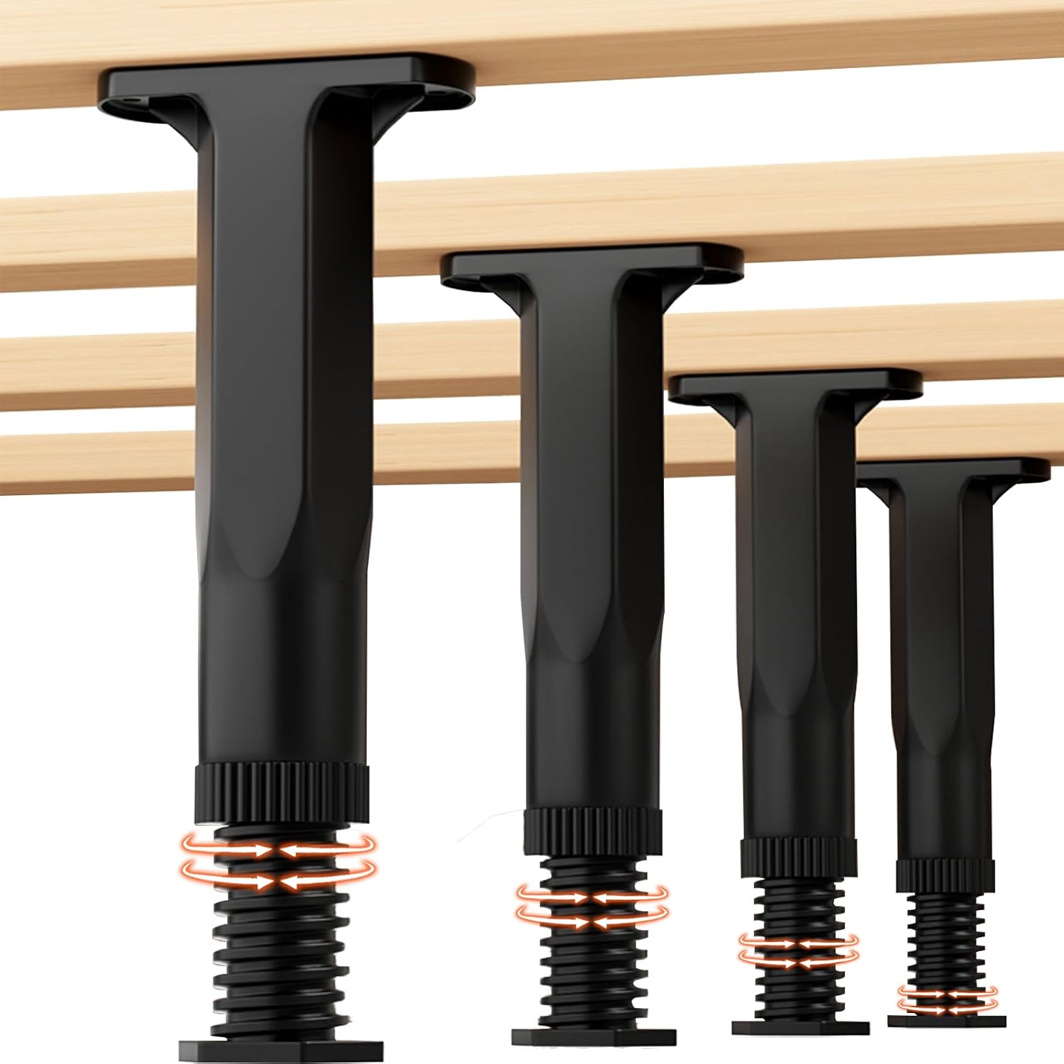 4-teilige Bettgestell-stützbeine, Universelle Ersatzstabilisatoren Für Lattenroste, 15 Bis 28 Cm, Schwarz
