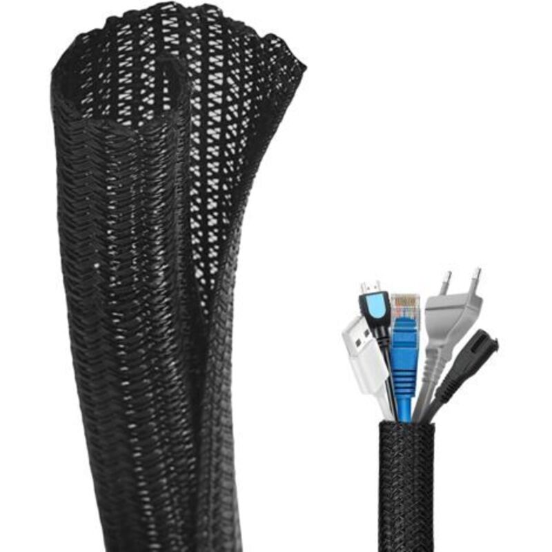 Verstellbarer 3-m-kabelschutzschlauch – Schutz Für Pc-, Usb-, Audio- Und Tv-kabel – Verstellbarer Durchmesser 13–25 Mm – Schwarz