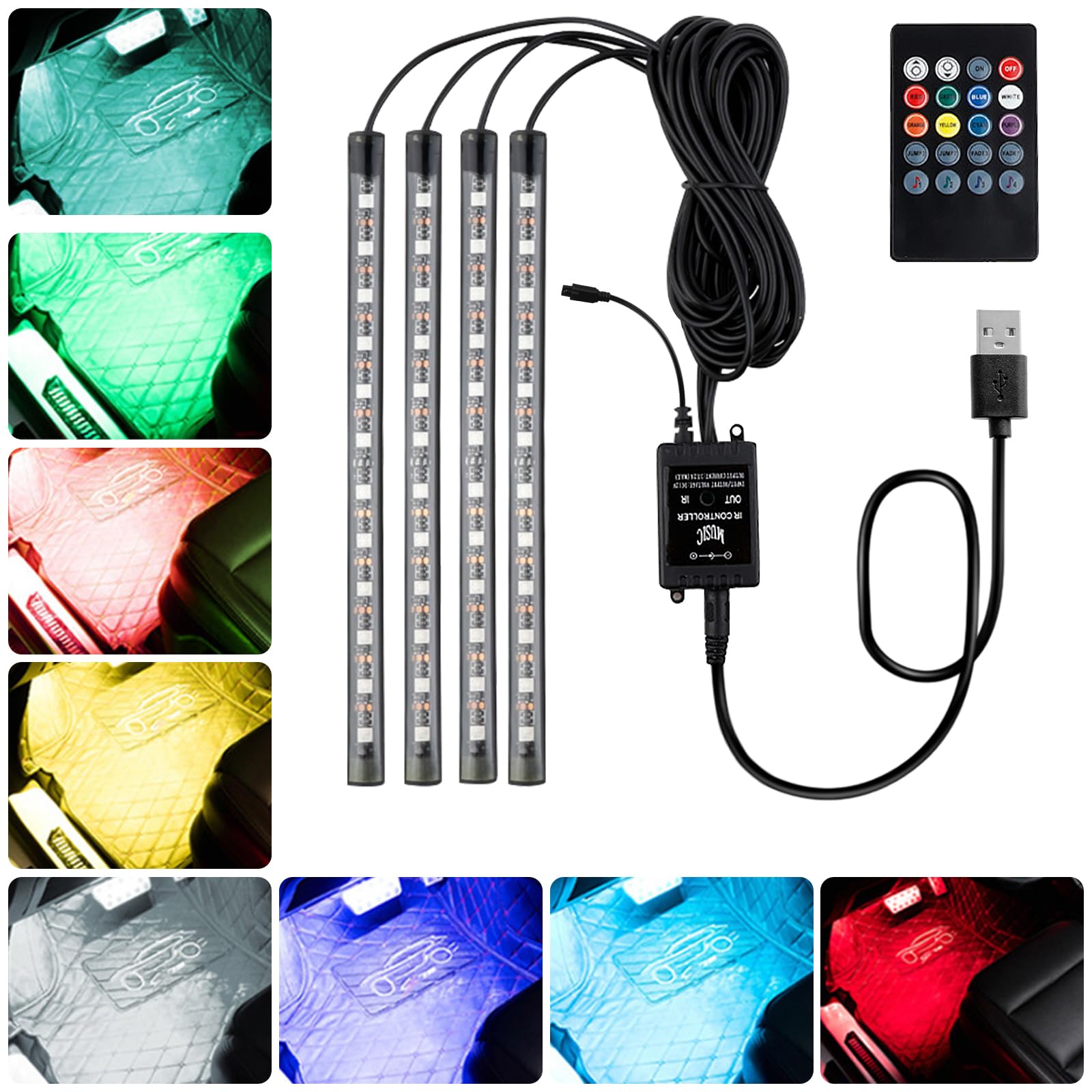 4 Stück Led-autoinnenbeleuchtung, Autoinnenbeleuchtung, Autoatmosphärenlichter, Musiklichtleiste Für Autofernseher, Autozubehör Für Männer Und Frauen, Perfekte Geschenke