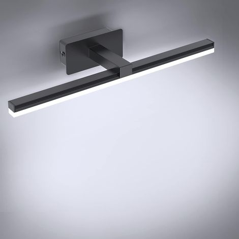 9-w-led-spiegelleuchte, Kaltweißes 6000-k-badezimmerspiegellicht, 40-cm-frontspiegelbeleuchtung, 720-lm-badezimmerschrankbeleuchtung, Schwarze Led-wandspiegelleuchte (ohne Schalter)