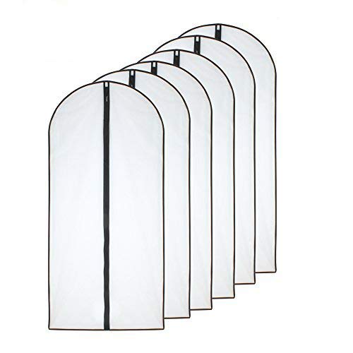Mottensichere Kleidersäcke 60 X 100 Cm (24 X 40 Zoll), Schwarz, Atmungsaktiv, Transparent, Mit Reißverschluss An Der Seite, Zur Aufbewahrung Von Kleidung (6er-pack) - Fs -
