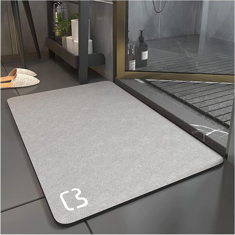Rutschfeste Badematte Aus Diatomit Und Mikrofaser – Ultraschnell Absorbierend, Schnelltrocknend, Weich Im Griff, 50 X 80 Cm