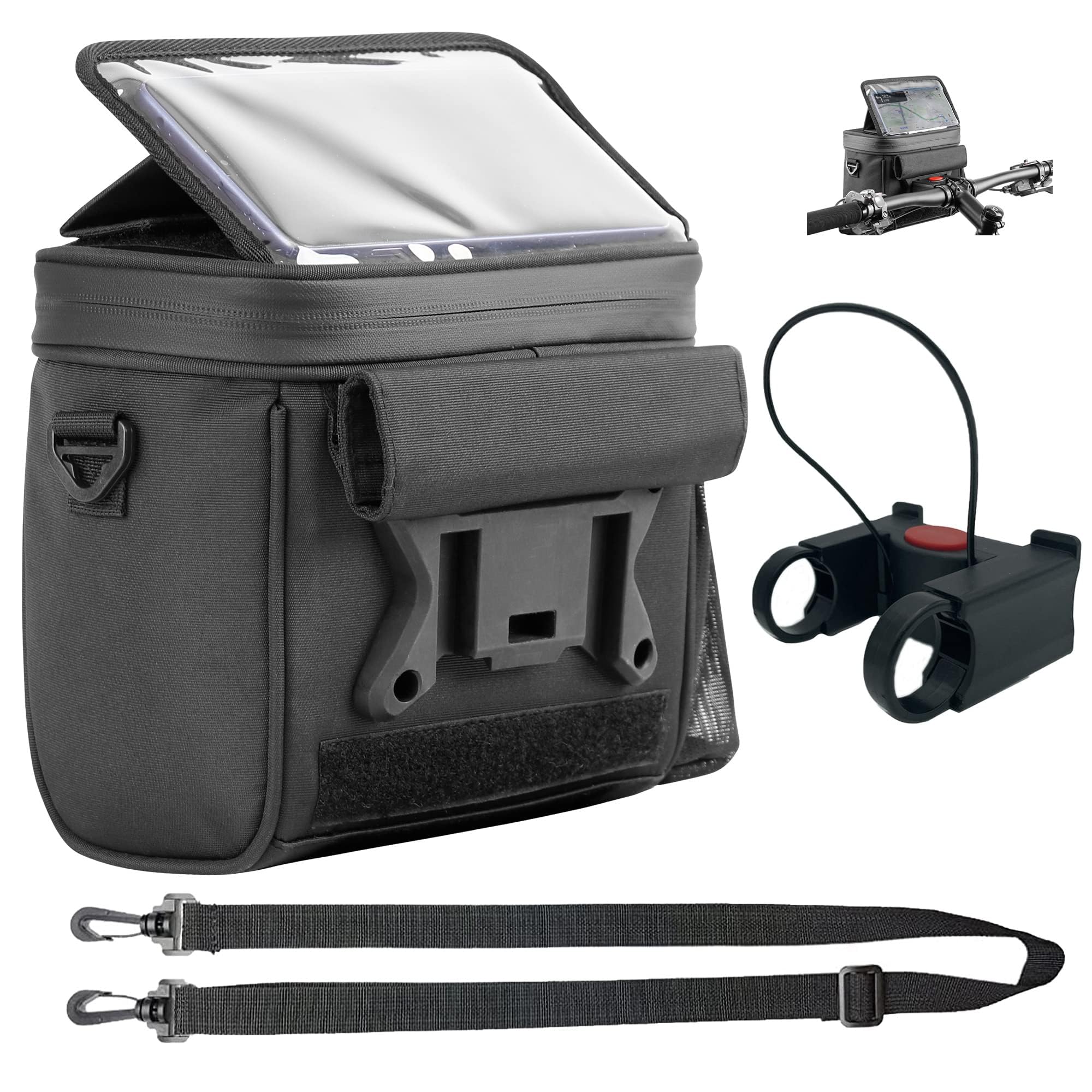 Fahrrad-fronttasche Mit Touchscreen – Einstellbarer Winkel Des Telefonbildschirms – Schnelles Anbringen Und Abnehmen – Kann Als Kuriertasche Verwendet Werden – 4,8 L Fahrrad-lenkertasche (d47-1)