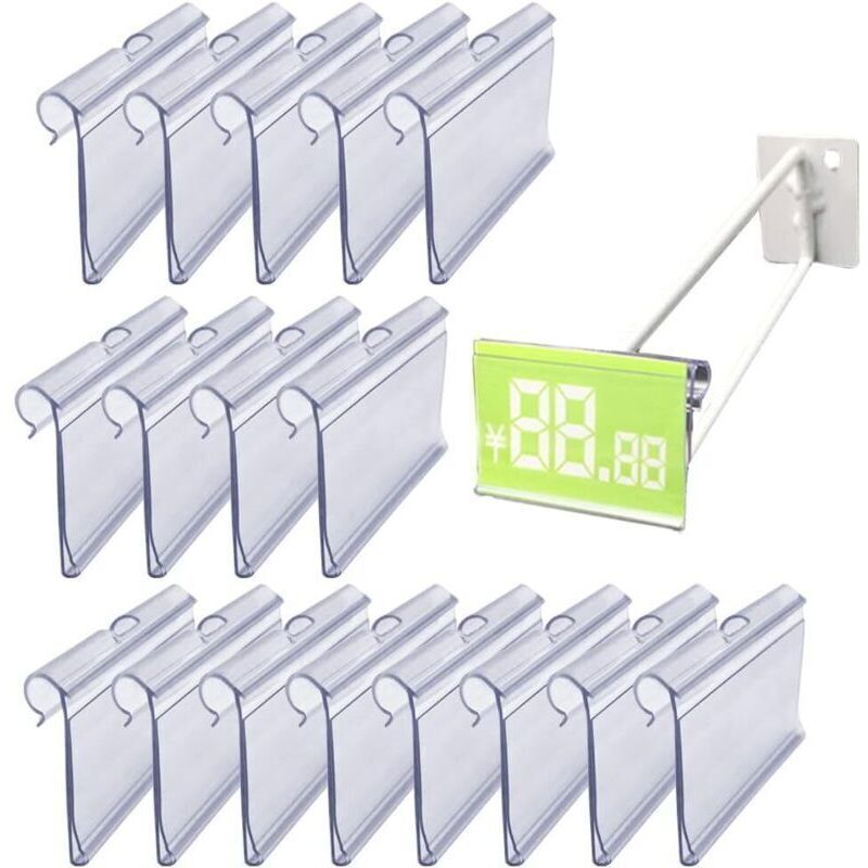 Transparente Etikettenhalter Aus Kunststoff – 100er-packung Mit Präsentationsclips Für Preisschilder, Mit Stabiler Und Unsichtbarer Rückseite