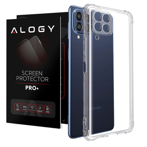Stoßfeste Alogy-schutzhülle Für Samsung Galaxy M53 5g, Transparent + Glas